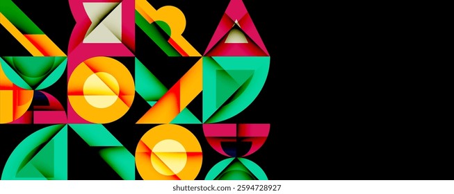 Minimal geometric abstract background. Circle square and triangle design