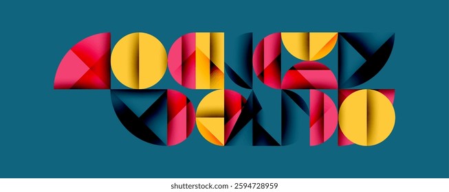 Minimal geometric abstract background. Circle square and triangle design