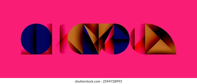 Minimal geometric abstract background. Circle square and triangle design