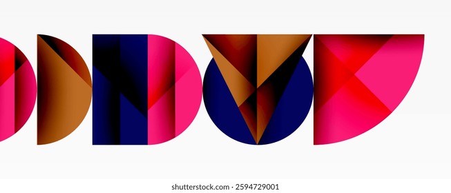 Minimal geometric abstract background. Circle square and triangle design