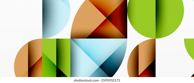 Minimal geometric abstract background. Circle square and triangle design