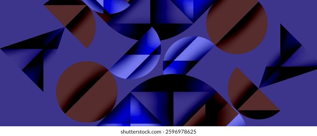 Minimal geometric abstract background. Circle square and triangle design