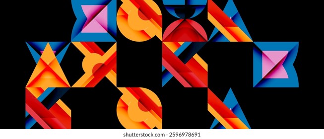 Minimal geometric abstract background. Circle square and triangle design