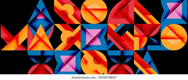 Minimal geometric abstract background. Circle square and triangle design