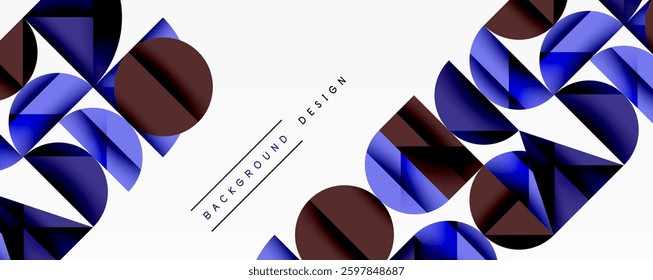 Minimal geometric abstract background. Circle square and triangle design