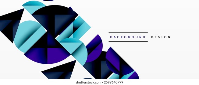 Minimal geometric abstract background. Circle square and triangle design