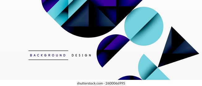 Minimal geometric abstract background. Circle square and triangle design