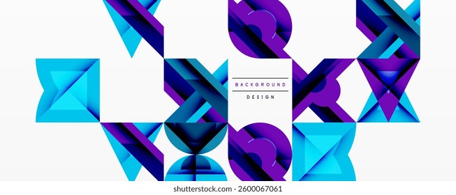 Minimal geometric abstract background. Circle square and triangle design