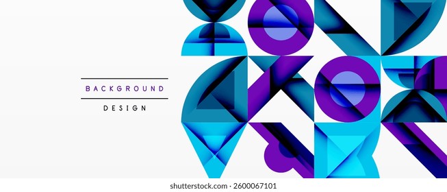 Minimal geometric abstract background. Circle square and triangle design