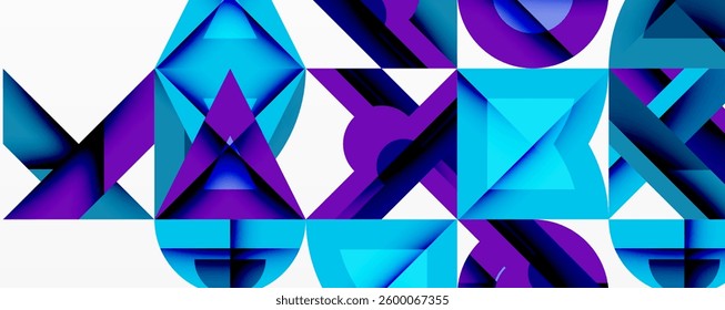 Minimal geometric abstract background. Circle square and triangle design
