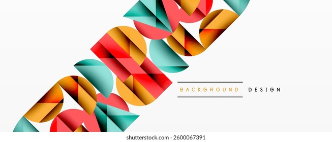 Minimal geometric abstract background. Circle square and triangle design
