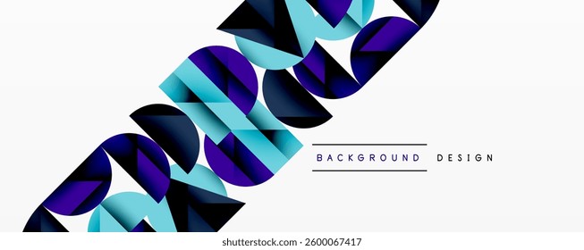 Minimal geometric abstract background. Circle square and triangle design