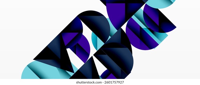 Minimal geometric abstract background. Circle square and triangle design