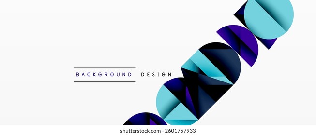 Minimal geometric abstract background. Circle square and triangle design