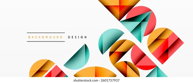 Minimal geometric abstract background. Circle square and triangle design