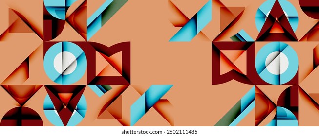 Minimal geometric abstract background. Circle square and triangle design