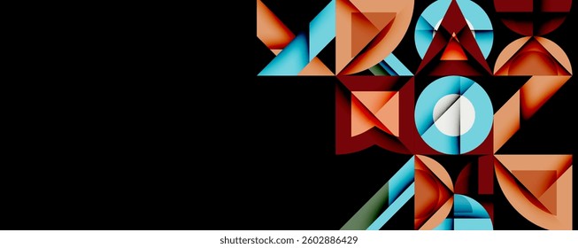 Minimal geometric abstract background. Circle square and triangle design