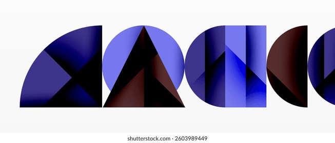 Minimal geometric abstract background. Circle square and triangle design