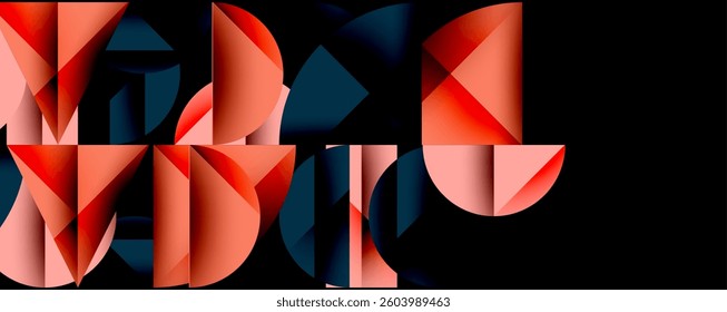 Minimal geometric abstract background. Circle square and triangle design