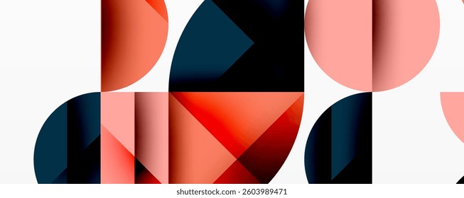 Minimal geometric abstract background. Circle square and triangle design