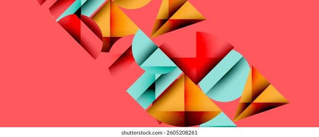 Minimal geometric abstract background. Circle square and triangle design