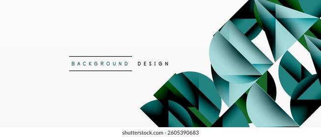 Minimal geometric abstract background. Circle square and triangle design