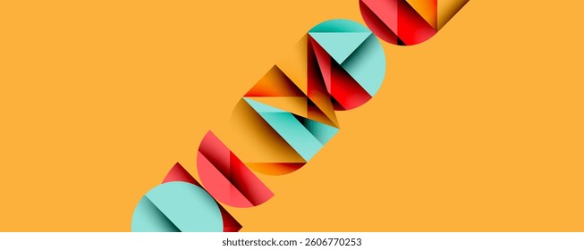 Minimal geometric abstract background. Circle square and triangle design