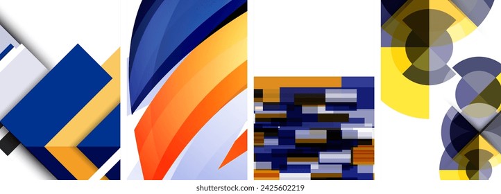 Fondo abstracto geométrico mínimo con círculos, líneas y triángulos