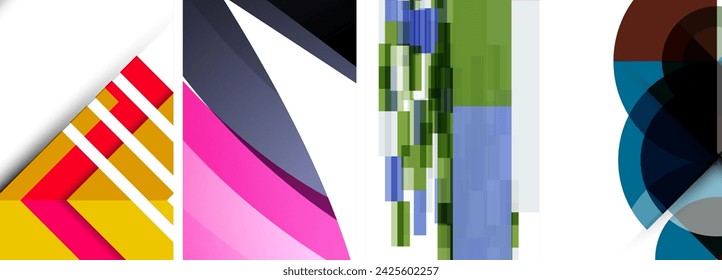 Minimal geometric abstract background with circles, lines and triangles