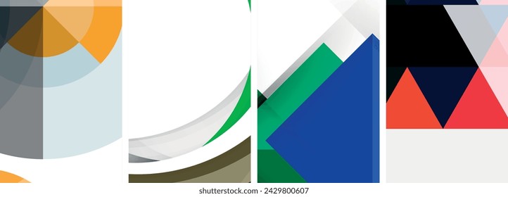 Minimal geometric abstract background with circles, lines and triangles