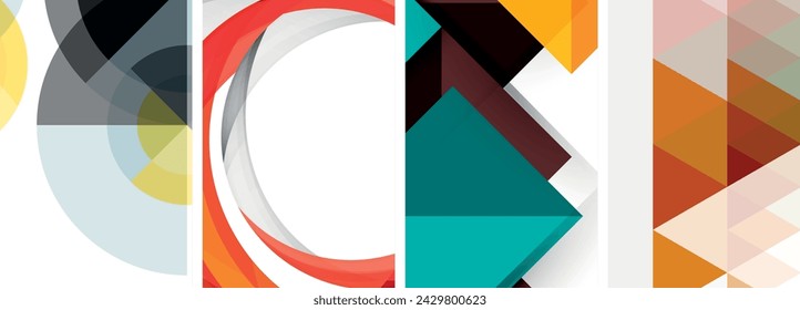 Fondo abstracto geométrico mínimo con círculos, líneas y triángulos