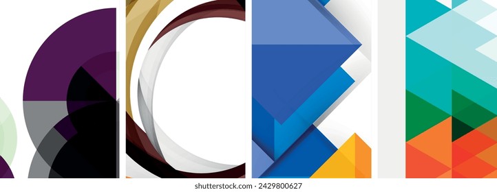 Minimal geometric abstract background with circles, lines and triangles