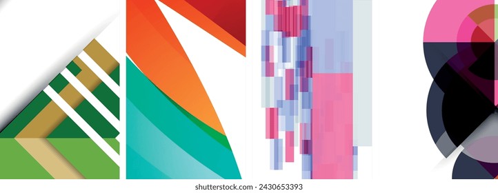 Minimal geometric abstract background with circles, lines and triangles