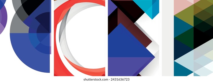 Minimal geometric abstract background with circles, lines and triangles