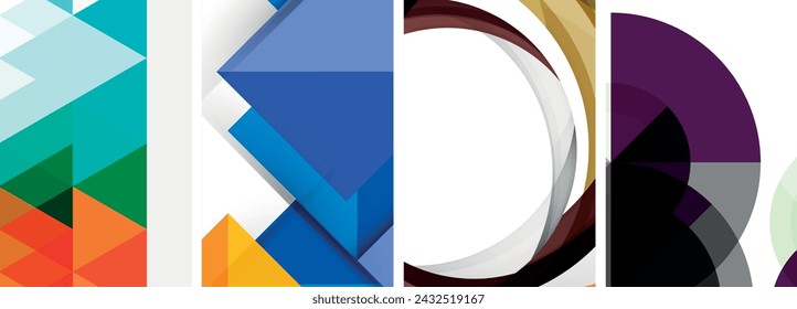 Minimal geometric abstract background with circles, lines and triangles