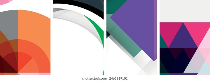 Fondo abstracto geométrico mínimo con círculos, líneas y triángulos
