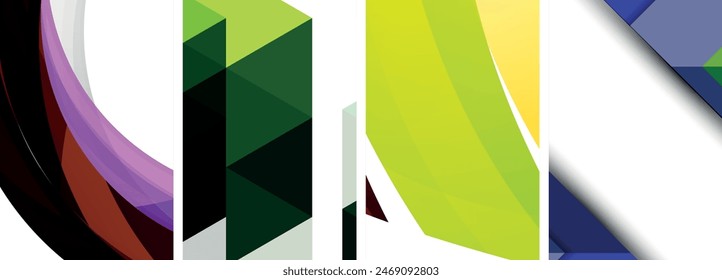 Minimal geometric abstract background with circles, lines and triangles