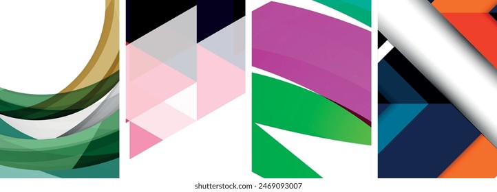 Minimal geometric abstract background with circles, lines and triangles
