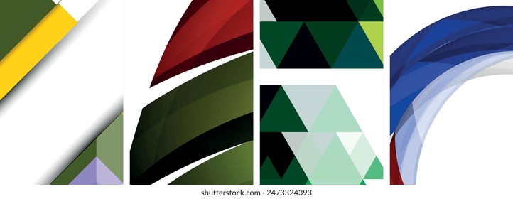 Minimal geometric abstract background with circles, lines and triangles