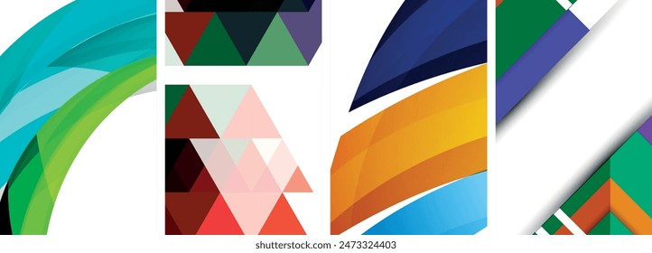 Minimaler geometrischer abstrakter Hintergrund mit Kreisen, Linien und Dreiecken