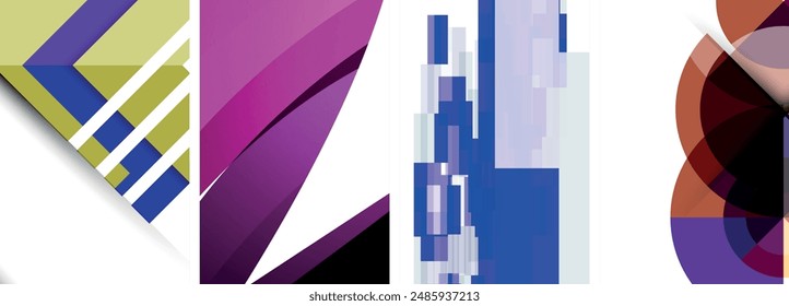 Fondo abstracto geométrico mínimo con círculos, líneas y triángulos