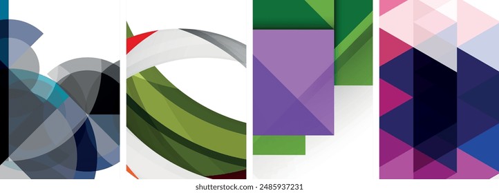 Minimal geometric abstract background with circles, lines and triangles