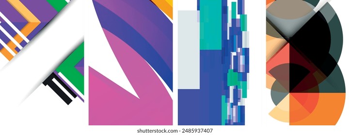 Minimal geometric abstract background with circles, lines and triangles