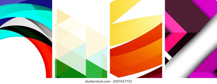 Minimal geometric abstract background with circles, lines and triangles