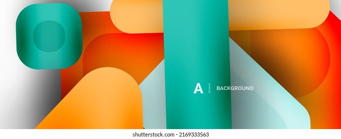 Fondo abstracto geométrico mínimo. Bloques geométricos coloridos. Fondo de escritorio de composición de líneas, cuadrados y triángulos