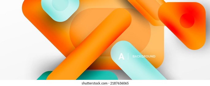 Minimal geometric abstract background. Colorful geometric blocks. Lines, squares and triangles composition wallpaper