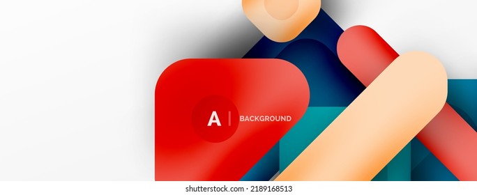 Minimal geometric abstract background. Colorful geometric blocks. Lines, squares and triangles composition wallpaper