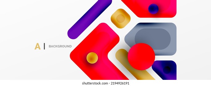 Minimal geometric abstract background. Colorful geometric blocks. Lines, squares and triangles composition wallpaper