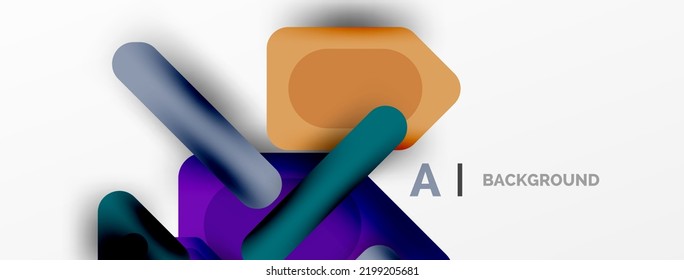 Fondo abstracto geométrico mínimo. Bloques geométricos coloridos. Fondo de escritorio de composición de líneas, cuadrados y triángulos