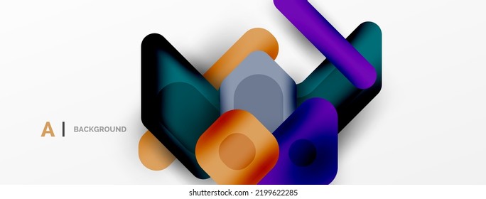 Fondo abstracto geométrico mínimo. Bloques geométricos coloridos. Fondo de escritorio de composición de líneas, cuadrados y triángulos